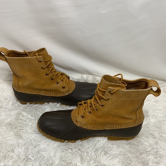 Bean By LL Bean Mens Waterproof Leather Duck Boots Tan Brown Size 9 M. - Picture 6 of 7